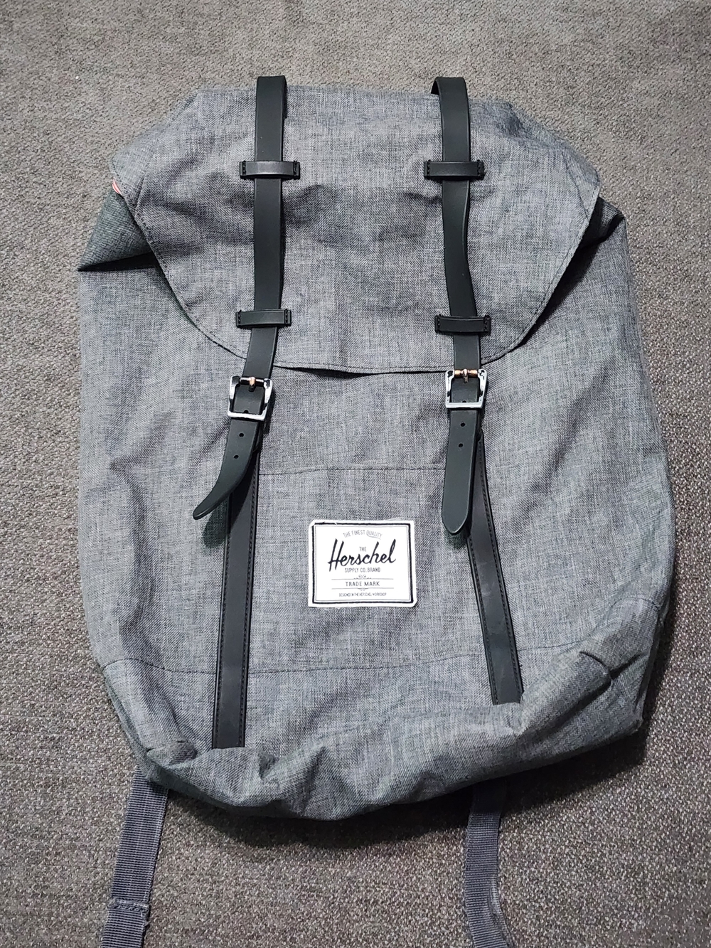 Herschel Supply Company Classic Grey Backpack with Black Straps